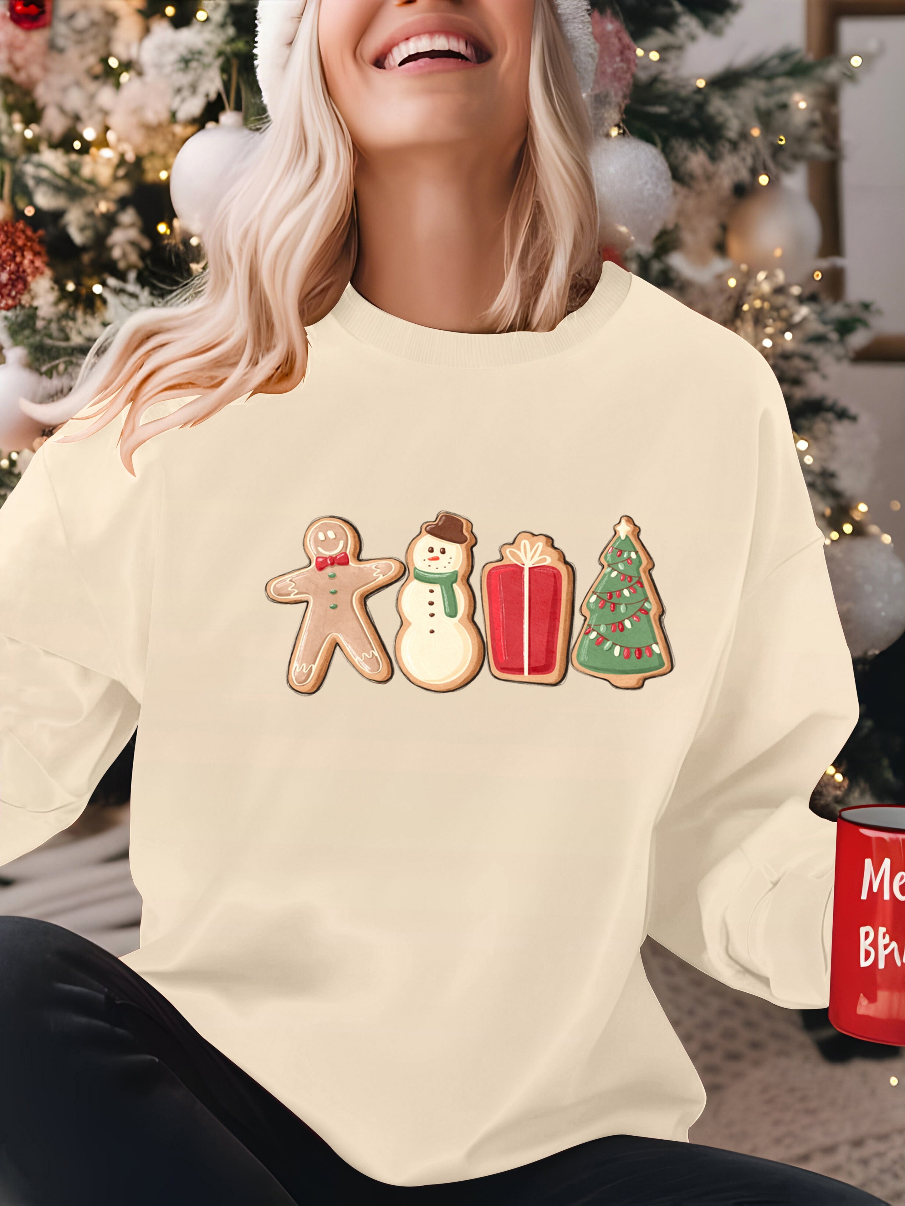 Mia® Festliches Damen Sweatshirt mit Weihnachtsmotiven