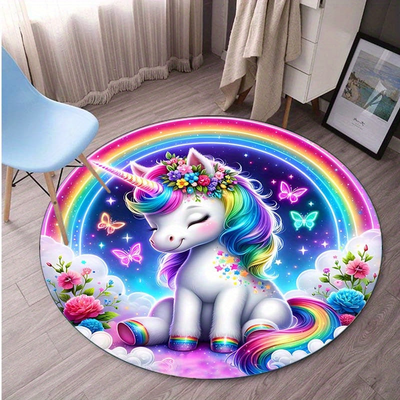 RainbowDreams® Zauberhafter Einhorn-Teppich mit Anti-Rutsch-Funktion