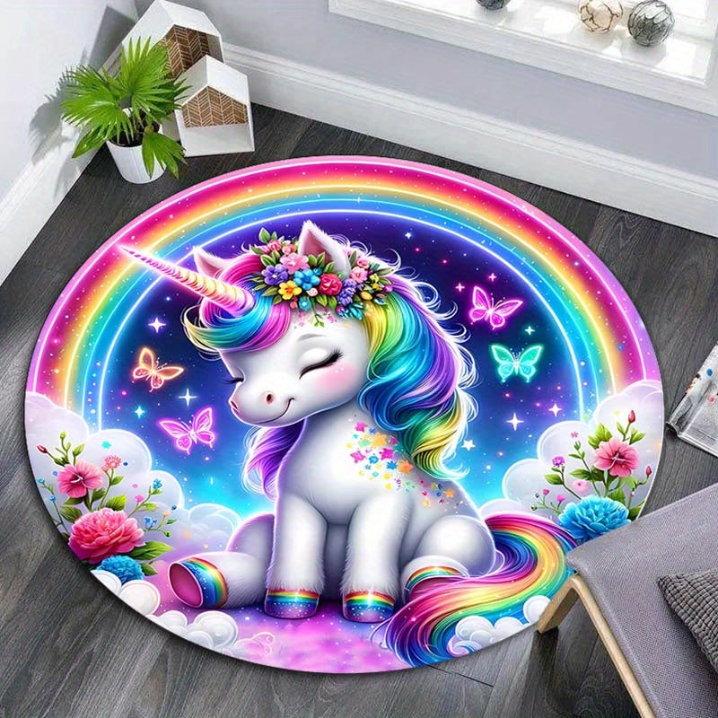 RainbowDreams® Zauberhafter Einhorn-Teppich mit Anti-Rutsch-Funktion