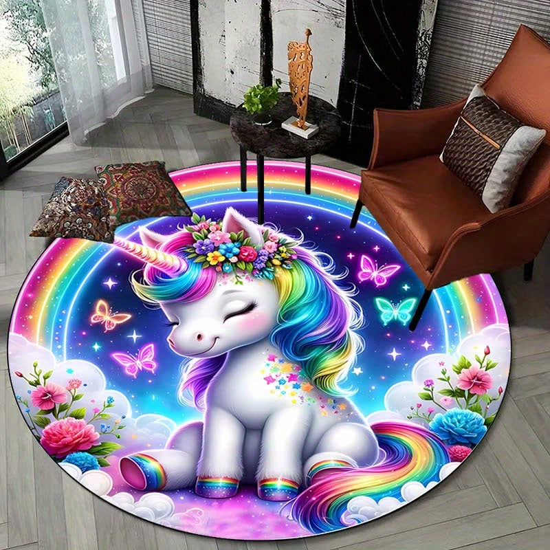 RainbowDreams® Zauberhafter Einhorn-Teppich mit Anti-Rutsch-Funktion