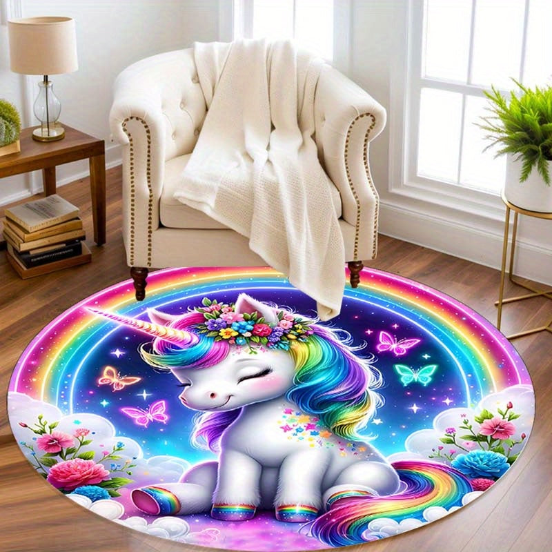 RainbowDreams® Zauberhafter Einhorn-Teppich mit Anti-Rutsch-Funktion