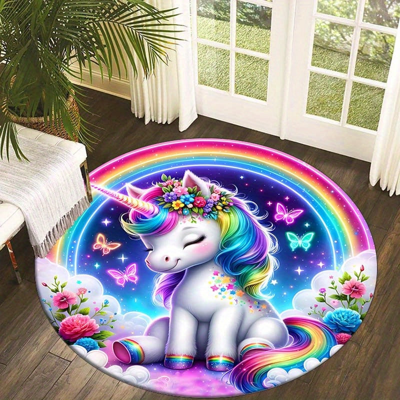 RainbowDreams® Zauberhafter Einhorn-Teppich mit Anti-Rutsch-Funktion