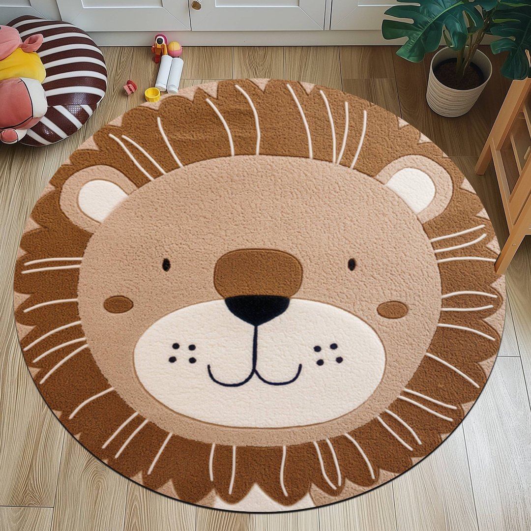 HappyLion® Runder, stilvoller Anti-Rutsch Polyester-Teppich