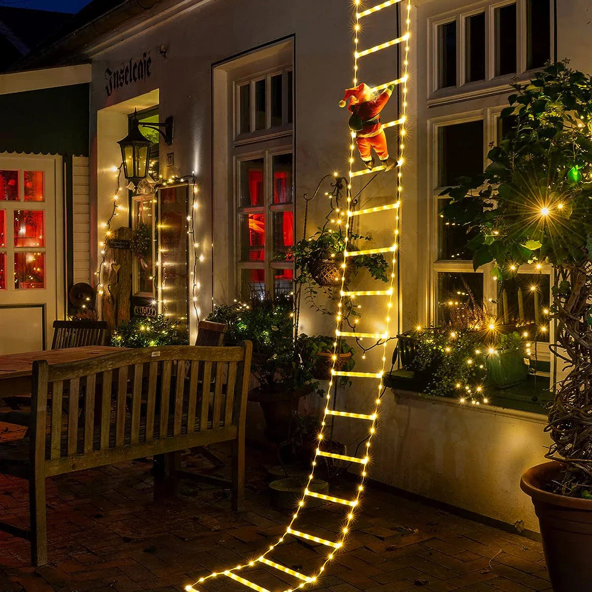 schöne lichterkette weihnachten für fensterdekoration