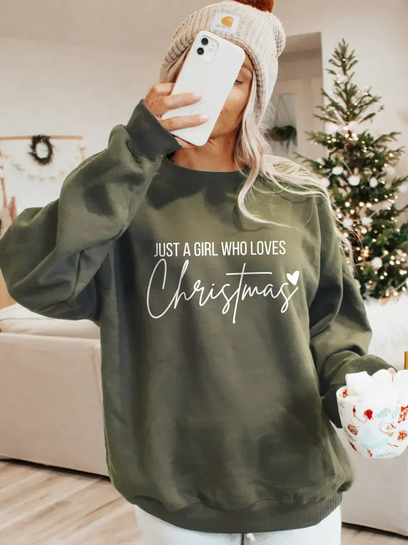 Lara® Kuscheliges Fleece-Weihnachtssweatshirt für Damen – Lässiger Rundhalsausschnitt