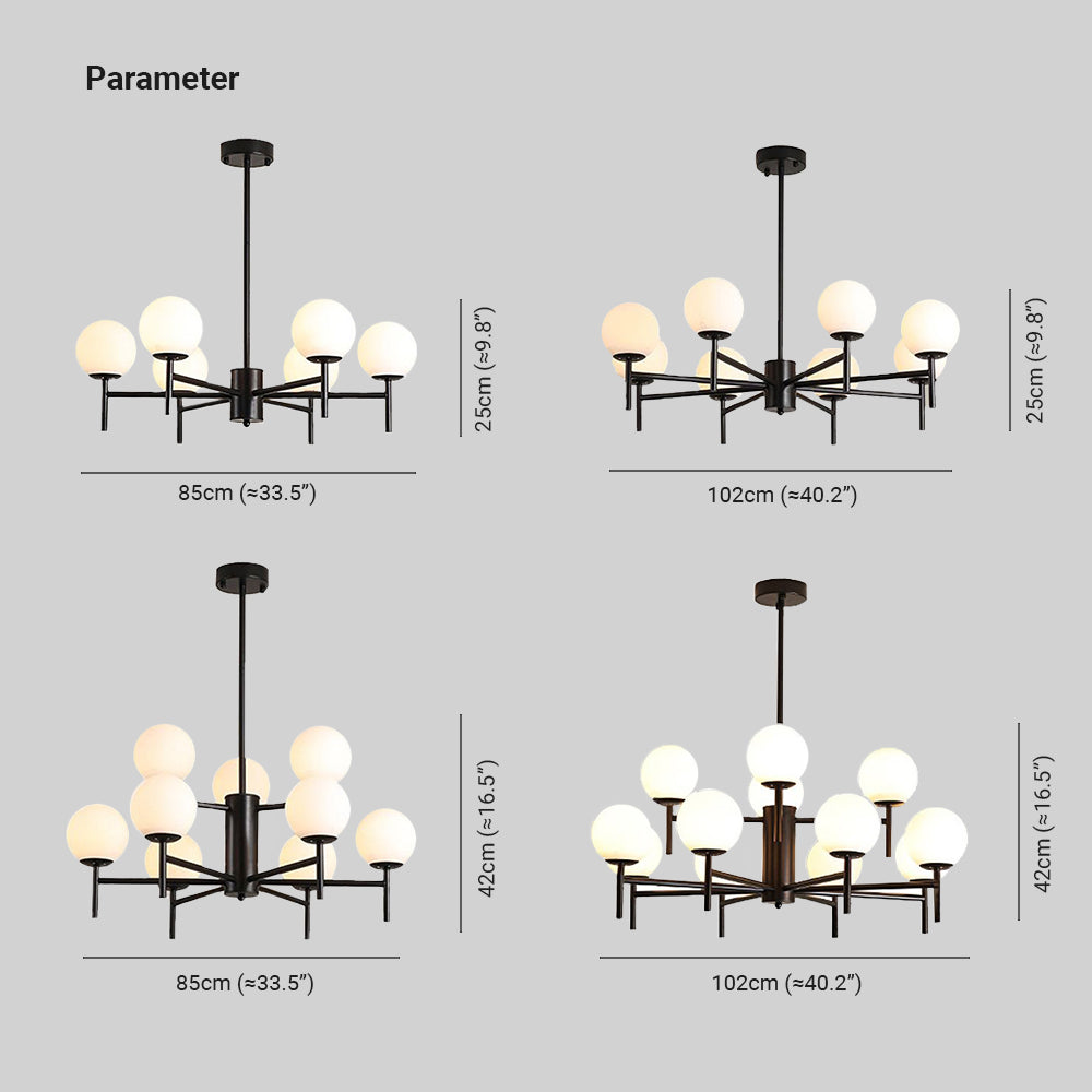 Valentino® Eleganter Pendelleuchter aus Glas und Metall, 6/8/9/12-flammig