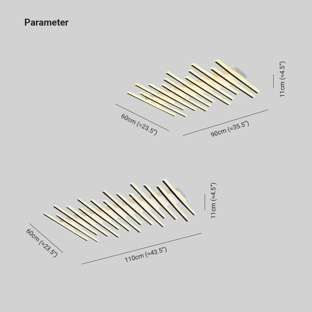 Kenzy® Modern Linear LED Deckenleuchte Wohn/Esszimmer aus Metall & Acryl