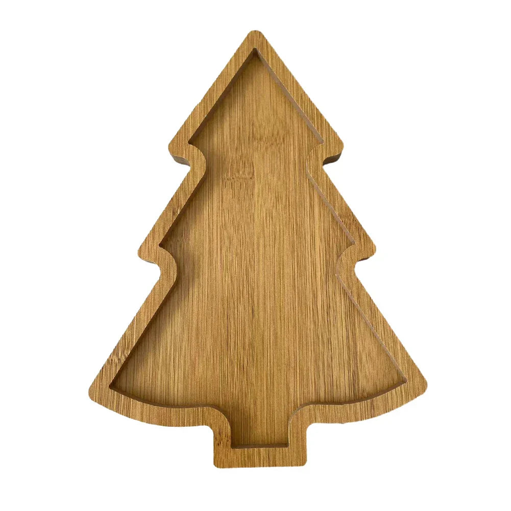 FeastWood® Festliche Holz-Servierplatte in Weihnachtsbaumform