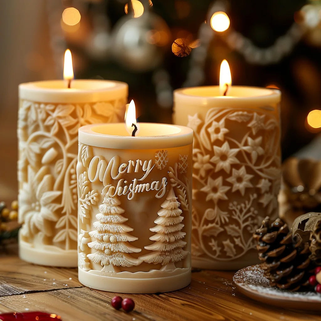 CandleArt® Elegante 3D-Weihnachtskerzenform für festliche Akzente