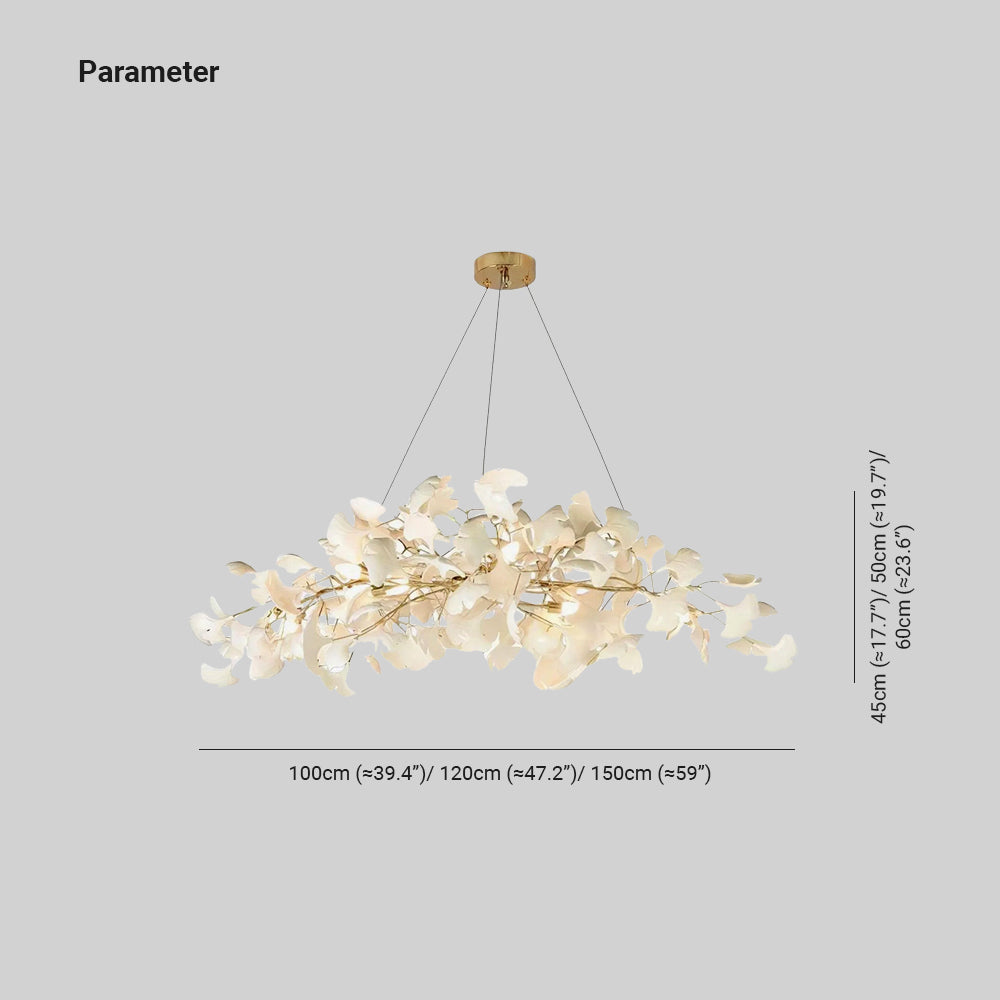 Leon® Blattgold Moderner LED Kronleuchter aus Metall und Keramik für den Eingangsbereich