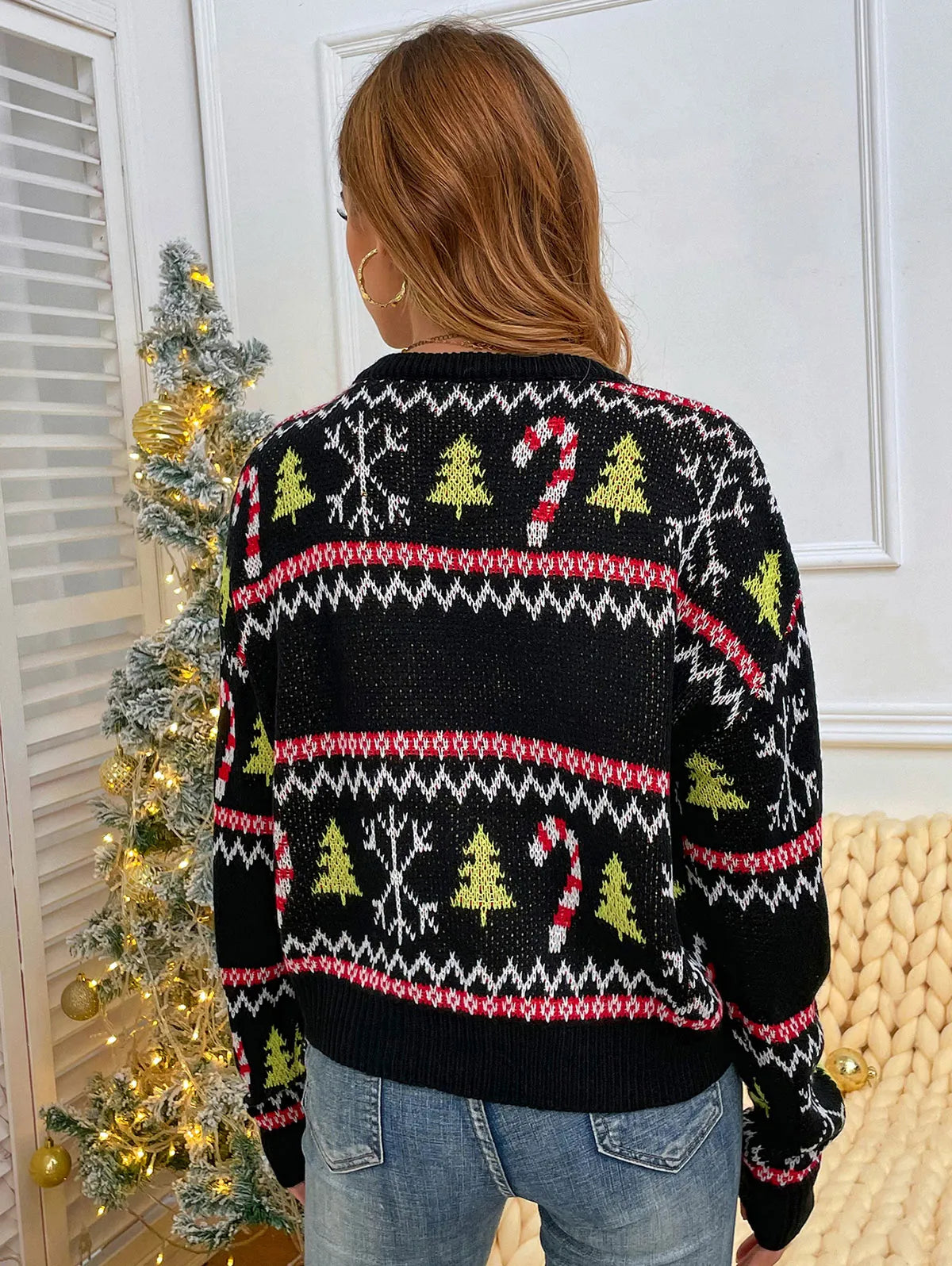 Lara® Kuscheliger Langärmeliger Strickpullover für Weihnachten – Stilvoll & Fröhlich