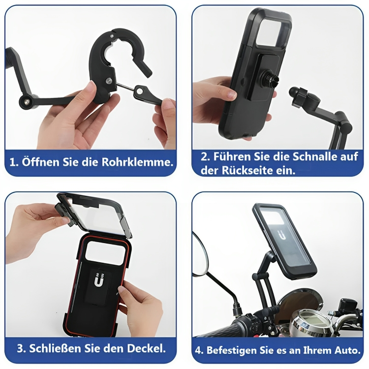 BikeGuardian™ Wasserdichte Smartphone-Halterung für jedes Wetter – Fahrrad & Motorrad